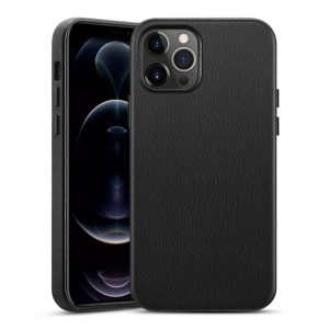 Apple iPhone 12 / iPhone 12 Pro Metro Premium Real Leather Case by ESR - Black