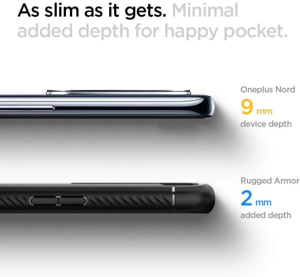 OnePlus Nord Rugged Armor Case by Spigen ACS00990 - Black - Image 2