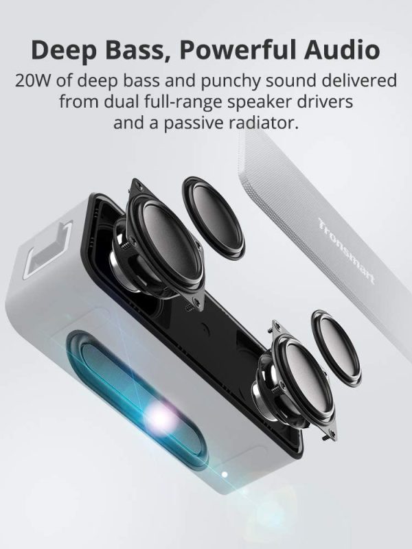 61IR-JVnFuL._AC_SL1000_ Tronsmart T2 Plus 20W Outdoor Waterproof Speakers - Black - GC - Image 4