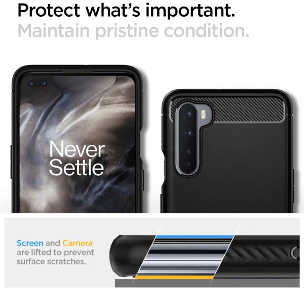 OnePlus Nord Rugged Armor Case by Spigen ACS00990 - Black - Image 4
