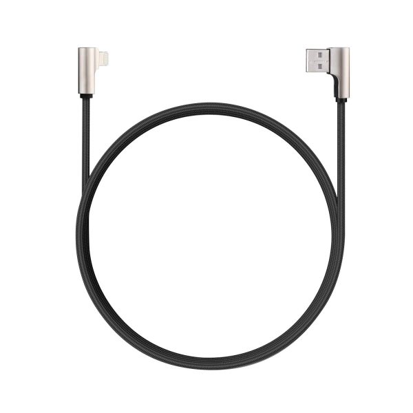 Aukey Fast Charging Cable to USB CB-BAL6/1.2 M, Black Compatible for iPhones, iOS Devices, Tablets, and Bluetooth Headphones - CB-BAL6 - Black - Image 1