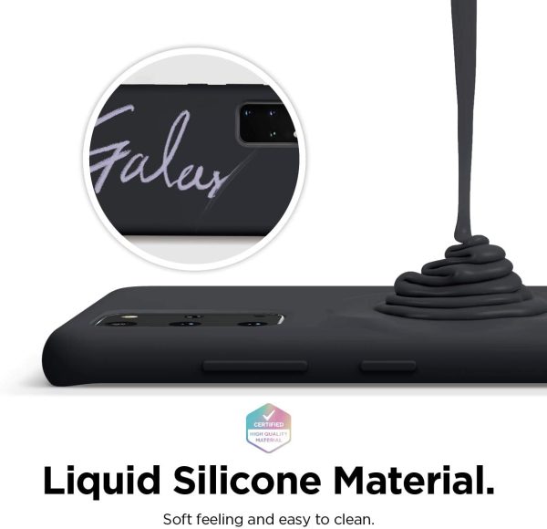 61kvOSAmfGL._AC_SL1240_ Galaxy S20 Plus Liquid Silicon Case by X Fitted - Black - Image 3