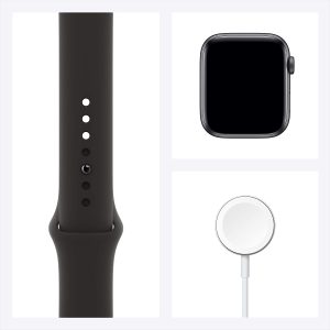 Apple Watch SE - GPS, 44mm - Space Gray Aluminum Case with Black Sport Band - Image 6