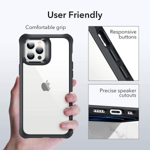 Apple iPhone 12 / iPhone 12 Pro Alliance Tough Case with 2 Tempered Glass by ESR - Black - Image 2