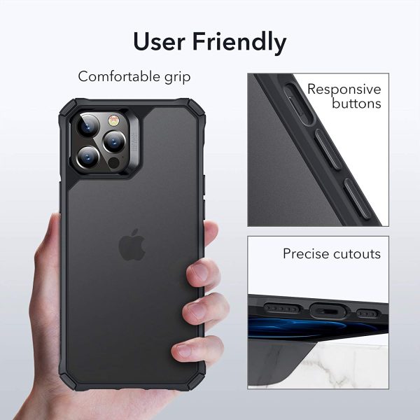 Apple iPhone 12 / iPhone 12 Pro Air Armor Rugged TPU Case - Translucent Black - Image 9