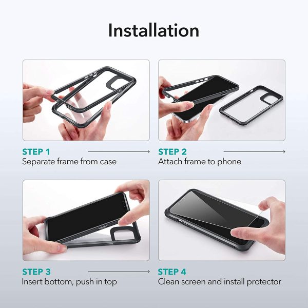 71H8srDhOfL._AC_SL1500_ Apple iPhone 12 / iPhone 12 Pro Alliance Tough Case with 2 Tempered Glass by ESR - Black - Image 6