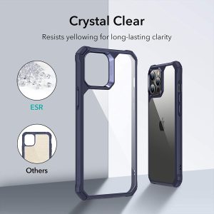 Apple iPhone 12 / iPhone 12 Pro Air Armor Rugged TPU Case - Transparent Blue - Image 6