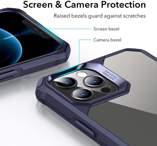 Apple iPhone 12 / iPhone 12 Pro Air Armor Rugged TPU Case - Transparent Blue - Image 7