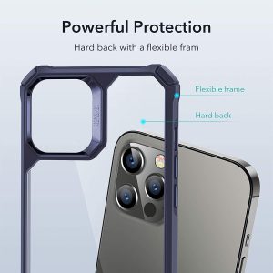 Apple iPhone 12 / iPhone 12 Pro Air Armor Rugged TPU Case - Transparent Blue - Image 8