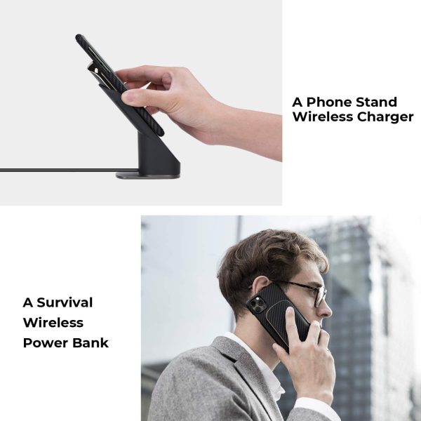 MagEZ Juice by PITAKA Wireless Charging Stand Dock Power Bank Aramid Fiber Type C Port - Image 3