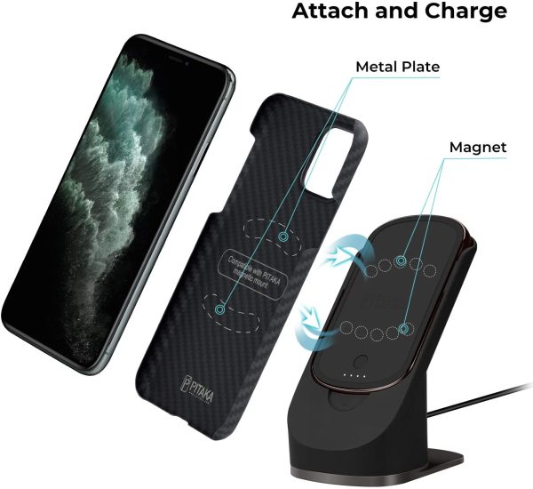 MagEZ Juice by PITAKA Wireless Charging Stand Dock Power Bank Aramid Fiber Type C Port - Image 4