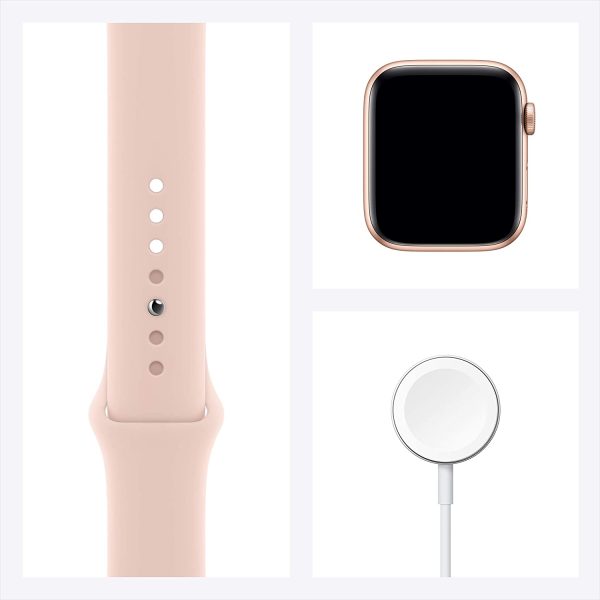 Apple Watch SE - GPS, 44mm - Gold Aluminum Case with Pink Sand Sport Band - Image 2
