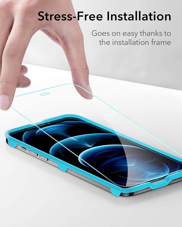 Apple iPhone 12 / iPhone 12 Pro Screen Shield Glass Protector 3 PACK with Easy Installation Frame by ESR - Image 6