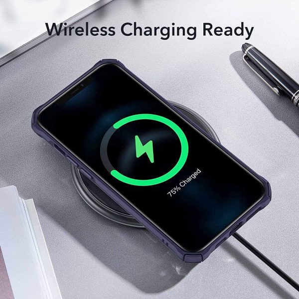 Apple iPhone 12 / iPhone 12 Pro Air Armor Rugged TPU Case - Transparent Blue - Image 9