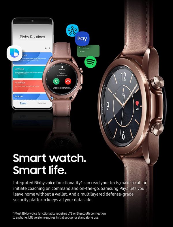 Samsung Galaxy Watch 3 41mm, GPS Bluetooth, Smart Watch with Advanced Health monitoring, Fitness Tracking , and Long lasting Battery - Mystic Bronze - Image 7