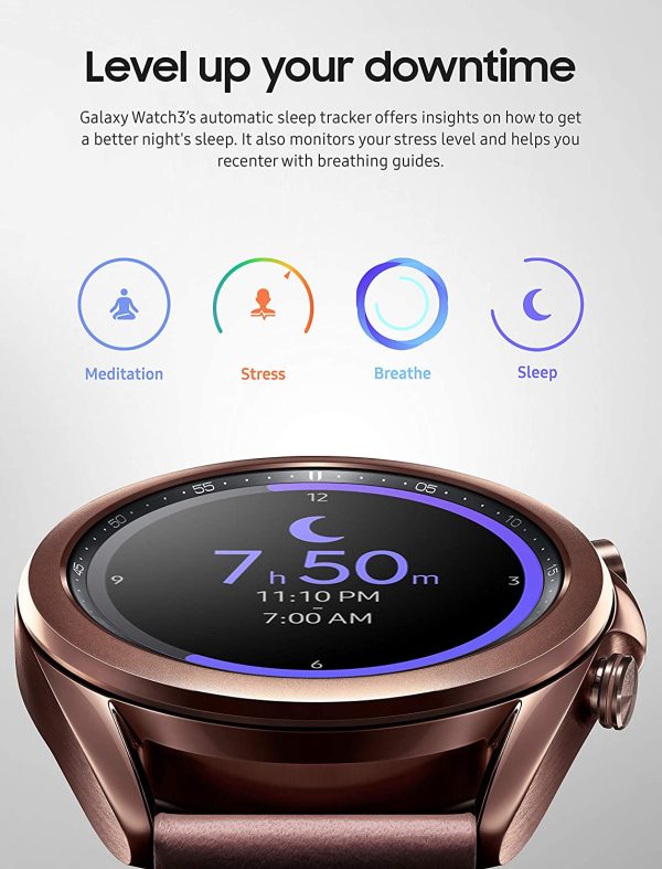 Samsung Galaxy Watch 3 41mm, GPS Bluetooth, Smart Watch with Advanced Health monitoring, Fitness Tracking , and Long lasting Battery - Mystic Bronze - Image 2
