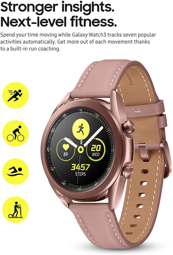 Samsung Galaxy Watch 3 41mm, GPS Bluetooth, Smart Watch with Advanced Health monitoring, Fitness Tracking , and Long lasting Battery - Mystic Bronze - Image 3