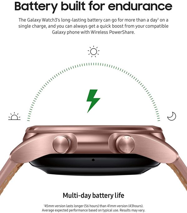 Samsung Galaxy Watch 3 41mm, GPS Bluetooth, Smart Watch with Advanced Health monitoring, Fitness Tracking , and Long lasting Battery - Mystic Bronze - Image 6