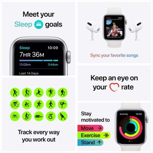 Apple Watch SE - GPS, 44mm - Gold Aluminum Case with Pink Sand Sport Band - Image 5