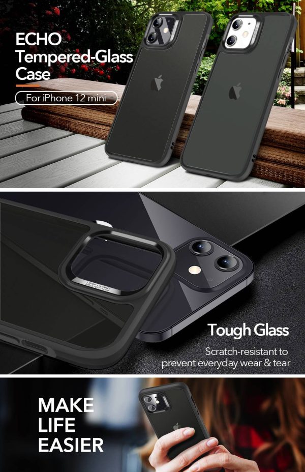 A+_05 Apple iPhone 12 mini Ice Shield Echo Tempered Glass Case by ESR - Black - Image 10