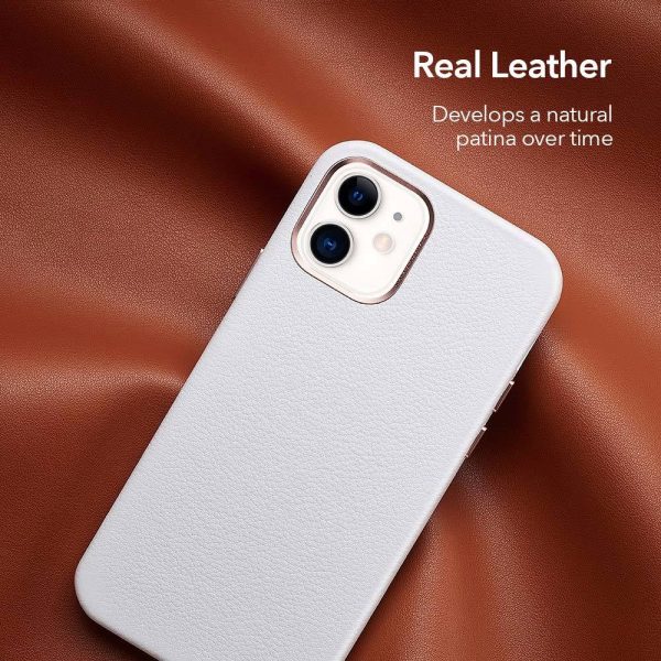 Apple iPhone 12 mini Metro Premium Real Leather Case by ESR - White - Image 9