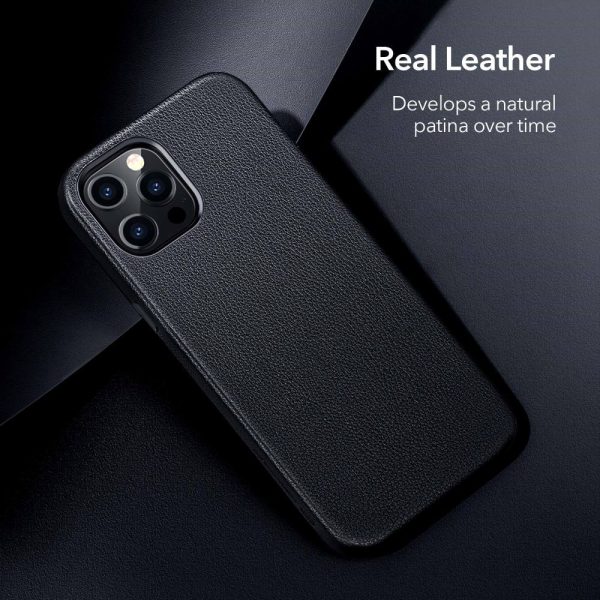 KF1 Apple iPhone 12 / iPhone 12 Pro Metro Premium Real Leather Case by ESR - Black - Image 10