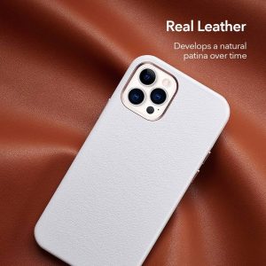 Apple iPhone 12 Pro Max Metro Premium Real Leather Case by ESR - White - Image 5