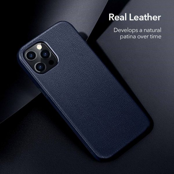KF1蓝 Apple iPhone 12 Pro Max Metro Premium Real Leather Case by ESR - Blue - Image 13