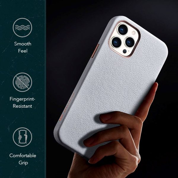KF2-pro Apple iPhone 12 Pro Max Metro Premium Real Leather Case by ESR - White - Image 6
