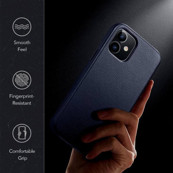 Apple iPhone 12 mini Metro Premium Real Leather Case by ESR - Navy Blue - Image 11