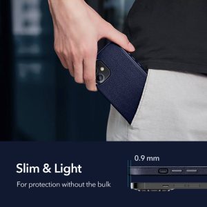 Apple iPhone 12 mini Metro Premium Real Leather Case by ESR - Navy Blue - Image 10