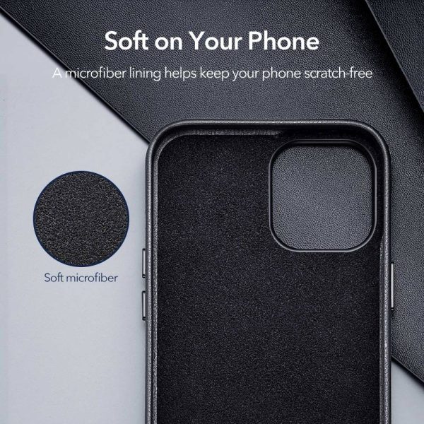 KF4 Apple iPhone 12 / iPhone 12 Pro Metro Premium Real Leather Case by ESR - Black - Image 7