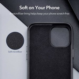 Apple iPhone 12 mini Metro Premium Real Leather Case by ESR - Black - Image 9