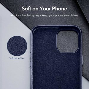 Apple iPhone 12 mini Metro Premium Real Leather Case by ESR - Navy Blue - Image 9