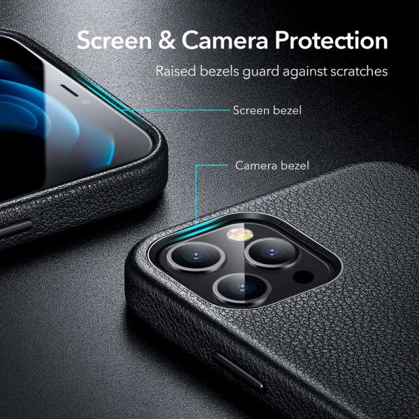 KF5 Apple iPhone 12 / iPhone 12 Pro Metro Premium Real Leather Case by ESR - Black - Image 6