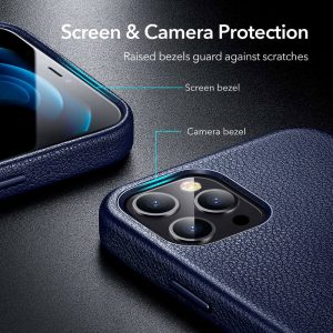Apple iPhone 12 Pro Max Metro Premium Real Leather Case by ESR - Blue - Image 9