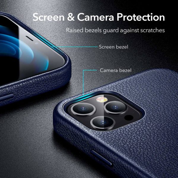 KF5蓝 Apple iPhone 12 Pro Max Metro Premium Real Leather Case by ESR - Blue - Image 9