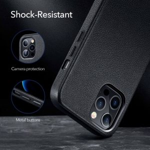 Apple iPhone 12 Pro Max Metro Premium Real Leather Case by ESR - Black - Image 7