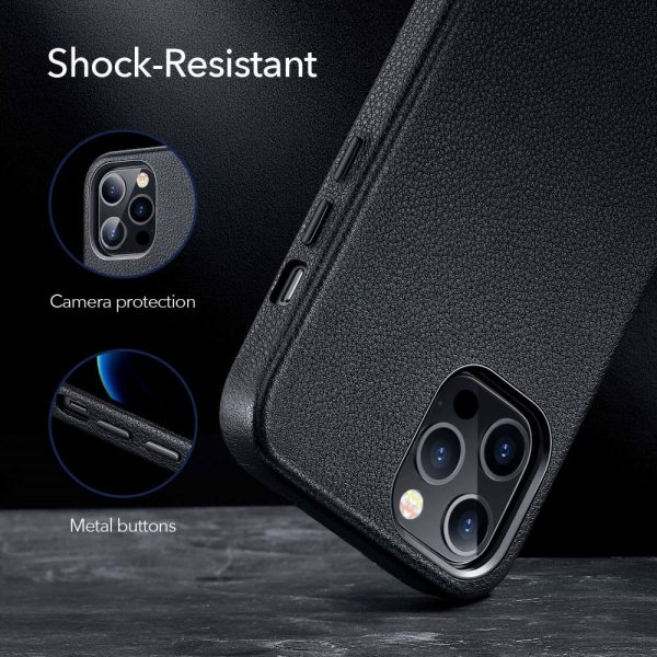 KF6 Apple iPhone 12 / iPhone 12 Pro Metro Premium Real Leather Case by ESR - Black - Image 5