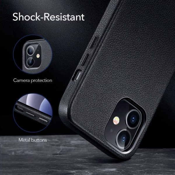 Apple iPhone 12 mini Metro Premium Real Leather Case by ESR - Black - Image 7