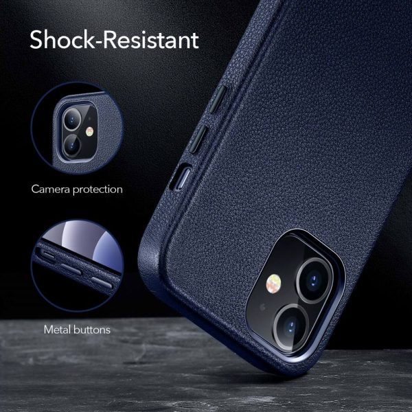 Apple iPhone 12 mini Metro Premium Real Leather Case by ESR - Navy Blue - Image 7