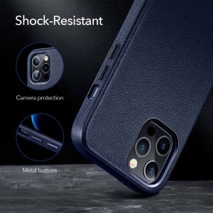 Apple iPhone 12 Pro Max Metro Premium Real Leather Case by ESR - Blue - Image 8