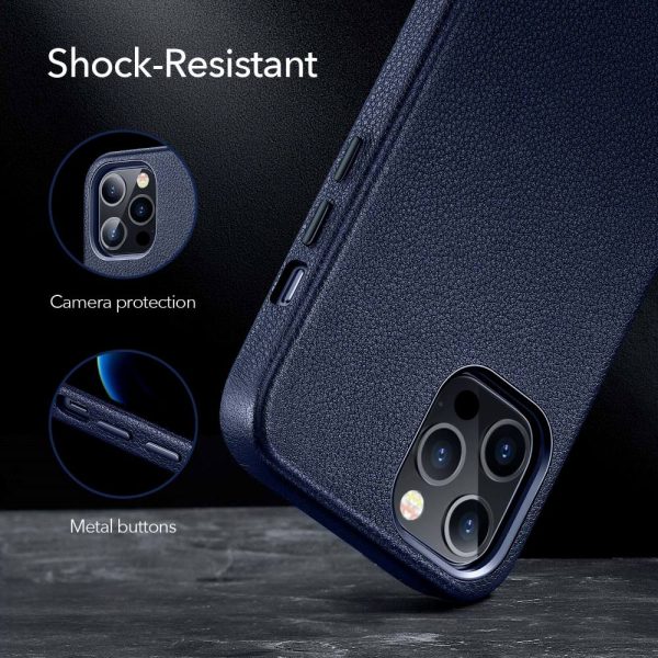 KF6蓝 Apple iPhone 12 Pro Max Metro Premium Real Leather Case by ESR - Blue - Image 8