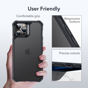 Apple iPhone 12 Pro Max Air Armor Rugged TPU Case - Translucent Black - Image 3