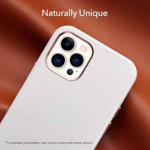 KF7-pro Apple iPhone 12 Pro Max Metro Premium Real Leather Case by ESR - White - Image 8