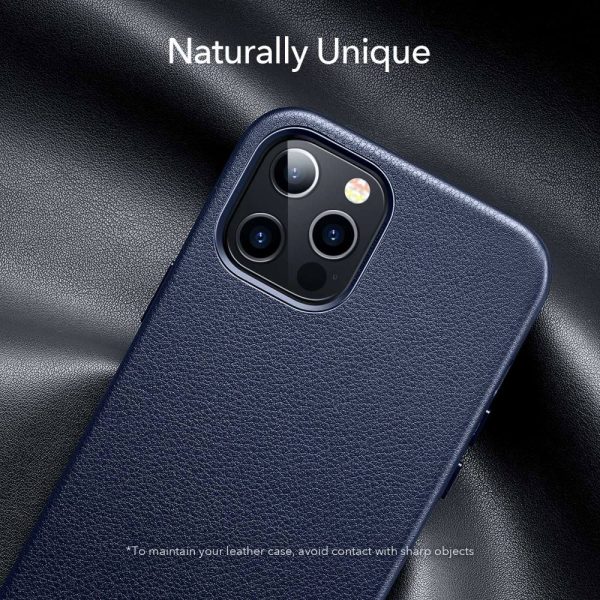 KF7蓝 Apple iPhone 12 Pro Max Metro Premium Real Leather Case by ESR - Blue - Image 7