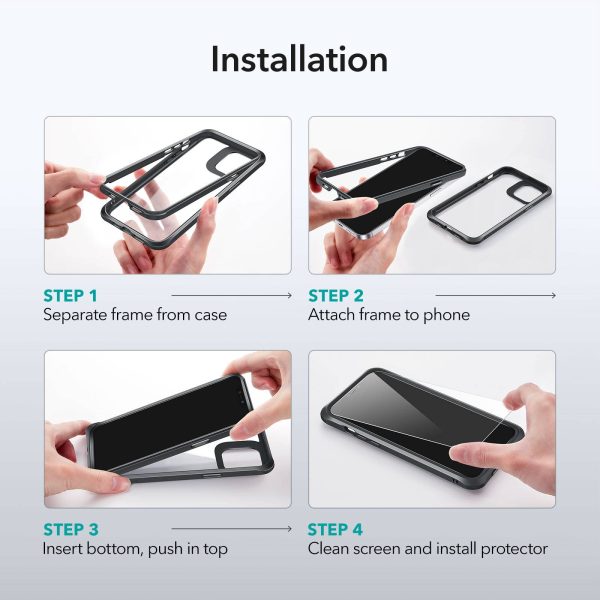 Apple iPhone 12 mini Alliance Tough Case with 2 Tempered Glass by ESR - Black - Image 6