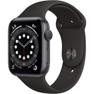 Apple Watch 6 - GPS, 44mm - - Space Gray Aluminum Case with Black Sport Band