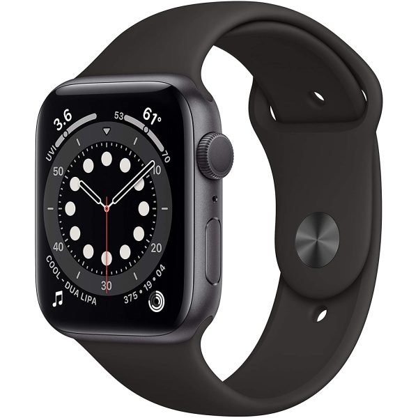 Apple Watch 6 - GPS, 44mm - - Space Gray Aluminum Case with Black Sport Band - Image 1