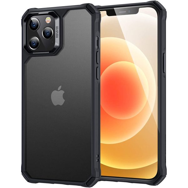 black-square Apple iPhone 12 / iPhone 12 Pro Air Armor Rugged TPU Case - Translucent Black - Image 1